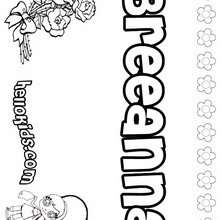 Breeanna - Coloring page - NAME coloring pages - GIRLS NAME coloring pages - B names for girls coloring sheets