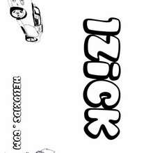 Izick - Coloring page - NAME coloring pages - BOYS NAME coloring pages - Letter I+J