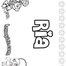 Ria - Coloring page - NAME coloring pages - GIRLS NAME coloring pages - R names for girls coloring posters