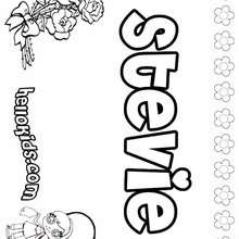 Stevie - Coloring page - NAME coloring pages - GIRLS NAME coloring pages - S girls names coloring posters