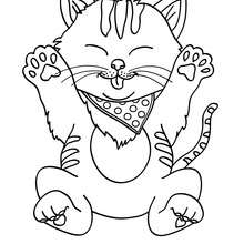 Cute kitten coloring page - Coloring page - ANIMAL coloring pages - PET coloring pages - CAT coloring pages - KITTEN coloring pages