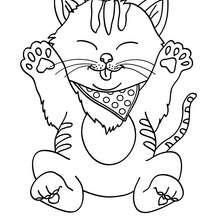 Cute kitten coloring page