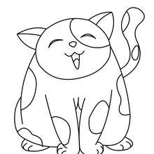 Big kawaii cat coloring page