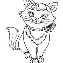 Lovely kawaii cat coloring page
