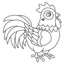 Rooster coloring page - Coloring page - ANIMAL coloring pages - FARM ANIMAL coloring pages - COCK coloring pages