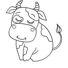 Cow to color in - Coloring page - ANIMAL coloring pages - FARM ANIMAL coloring pages - COW coloring pages