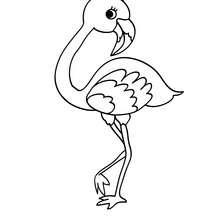 Cute flamingo coloring page - Coloring page - ANIMAL coloring pages - BIRD coloring pages - FLAMINGO coloring pages