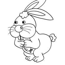 Rabbit eating a carrot coloring page - Coloring page - ANIMAL coloring pages - FARM ANIMAL coloring pages - RABBIT coloring pages