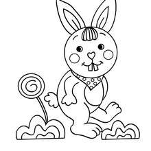 Funny rabbit coloring page