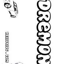 Dremon - Coloring page - NAME coloring pages - BOYS NAME coloring pages - D names for Boys coloring book