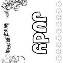 Judy - Coloring page - NAME coloring pages - GIRLS NAME coloring pages - J names for girls coloring pages