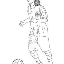 Lionel Messi playing soccer coloring page
