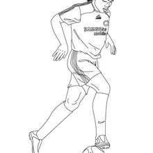 Didier Drogba playing soccer coloring page