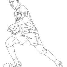 Samuel Etoo playing soccer coloring page - Coloring page - SPORT coloring pages - SOCCER coloring pages - SOCCER PLAYERS coloring pages