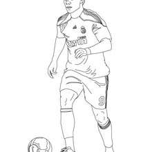 Xabi playing soccer coloring page