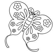 Cute butterfly coloring page - Coloring page - ANIMAL coloring pages - INSECT coloring pages - BUTTERFLY coloring pages - KAWAII BUTTERFLY coloring pages