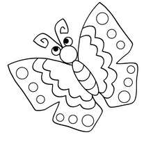 Kawaii butterfly to color in - Coloring page - ANIMAL coloring pages - INSECT coloring pages - BUTTERFLY coloring pages - KAWAII BUTTERFLY coloring pages