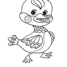 Kawaii duck coloring page