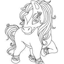 Kawaii horse coloring page