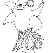 Cute dolphin coloring page - Coloring page - ANIMAL coloring pages - SEA ANIMALS coloring pages - DOLPHIN coloring pages