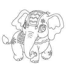 Kawaii elephant coloring page