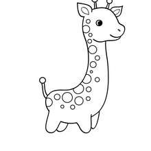 Cute giraffe coloring page - Coloring page - ANIMAL coloring pages - WILD ANIMAL coloring pages - AFRICAN ANIMALS coloring pages - GIRAFFE coloring pages