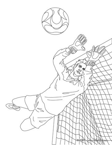 Goal keeper jumping coloring pages - Hellokids.com