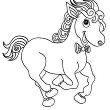 Running horse coloring page