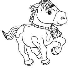 Funny horse online coloring - Coloring page - ANIMAL coloring pages - FARM ANIMAL coloring pages - HORSE coloring pages - KAWAII HORSE coloring pages