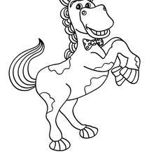 Smiling horse online coloring - Coloring page - ANIMAL coloring pages - FARM ANIMAL coloring pages - HORSE coloring pages - KAWAII HORSE coloring pages