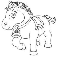 Little pony coloring page - Coloring page - ANIMAL coloring pages - FARM ANIMAL coloring pages - PONY coloring pages