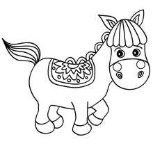 Cute little horse coloring page - Coloring page - ANIMAL coloring pages - FARM ANIMAL coloring pages - HORSE coloring pages - KAWAII HORSE coloring pages