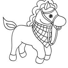 Funny pony to color - Coloring page - ANIMAL coloring pages - FARM ANIMAL coloring pages - PONY coloring pages