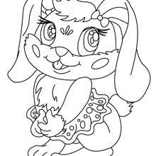 Kawaii rabbit coloring page - Coloring page - ANIMAL coloring pages - FARM ANIMAL coloring pages - RABBIT coloring pages