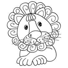 Kawaii lion coloring page