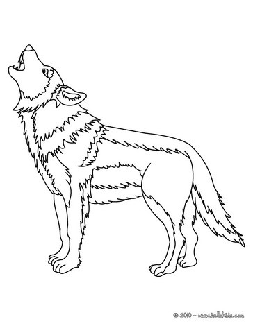 Howling wolf coloring pages - Hellokids.com