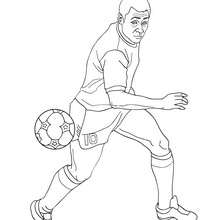 Pelé playing soccer coloring page - Coloring page - SPORT coloring pages - SOCCER coloring pages - SOCCER PLAYERS coloring pages