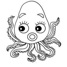 Kawaii octopus coloring page - Coloring page - ANIMAL coloring pages - SEA ANIMALS coloring pages - OCTOPUS coloring pages