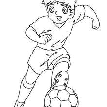 Soccer player dribbling coloring page - Coloring page - SPORT coloring pages - SOCCER coloring pages - FIFA WORLD CUP SOCCER coloring pages