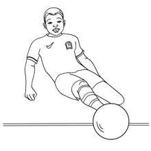 Soccer player scoring a goal coloring page - Coloring page - SPORT coloring pages - SOCCER coloring pages - FIFA WORLD CUP SOCCER coloring pages