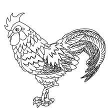 Cock online coloring - Coloring page - ANIMAL coloring pages - FARM ANIMAL coloring pages - COCK coloring pages