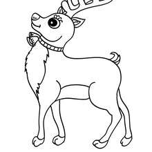 Kawaii reindeer coloring page