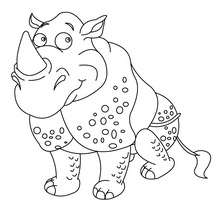 Cute rhinoceros coloring page - Coloring page - ANIMAL coloring pages - WILD ANIMAL coloring pages - AFRICAN ANIMALS coloring pages - RHINOCEROS coloring pages