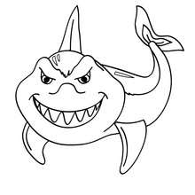 Funny shark coloring page