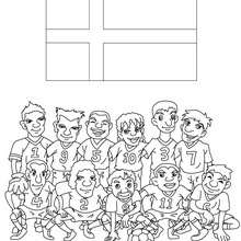 Team of Denmark coloring page - Coloring page - SPORT coloring pages - SOCCER coloring pages - SOCCER TEAMS coloring pages