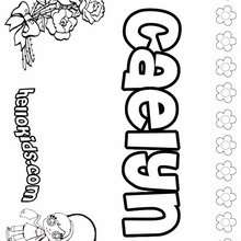Caelyn - Coloring page - NAME coloring pages - GIRLS NAME coloring pages - C names for girls coloring sheets