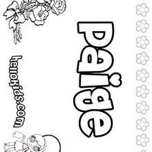 Paige - Coloring page - NAME coloring pages - GIRLS NAME coloring pages - O, P, Q names fo girls posters