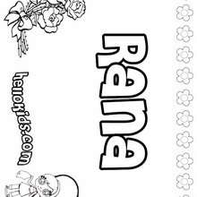 Rana - Coloring page - NAME coloring pages - GIRLS NAME coloring pages - R names for girls coloring posters
