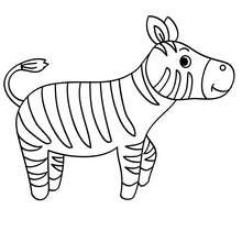 Kawaii zebra coloring page - Coloring page - ANIMAL coloring pages - WILD ANIMAL coloring pages - AFRICAN ANIMALS coloring pages - ZEBRA coloring pages
