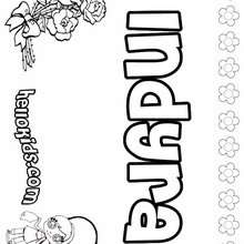 Indyra - Coloring page - NAME coloring pages - GIRLS NAME coloring pages - I GIRLS names coloring book for free
